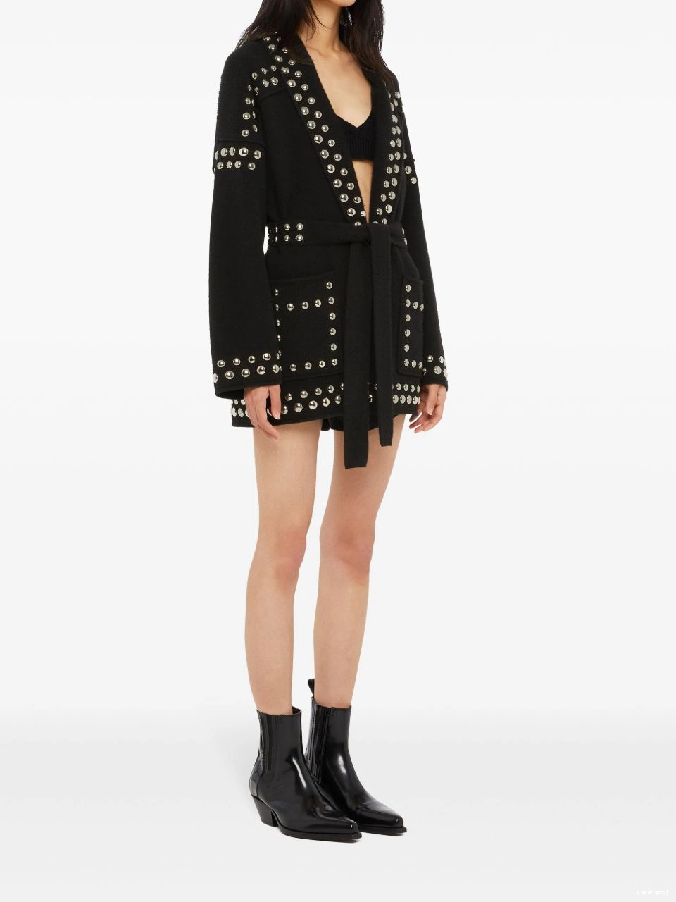 Affordable cardigan Alanui virgin-wool Women stud-embellished 0402